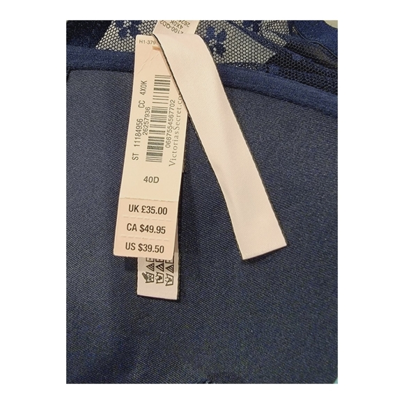 NWT Victoria Secret Lace Multi Strap Push Up Bra 40D Blue - Picture 5 of 5